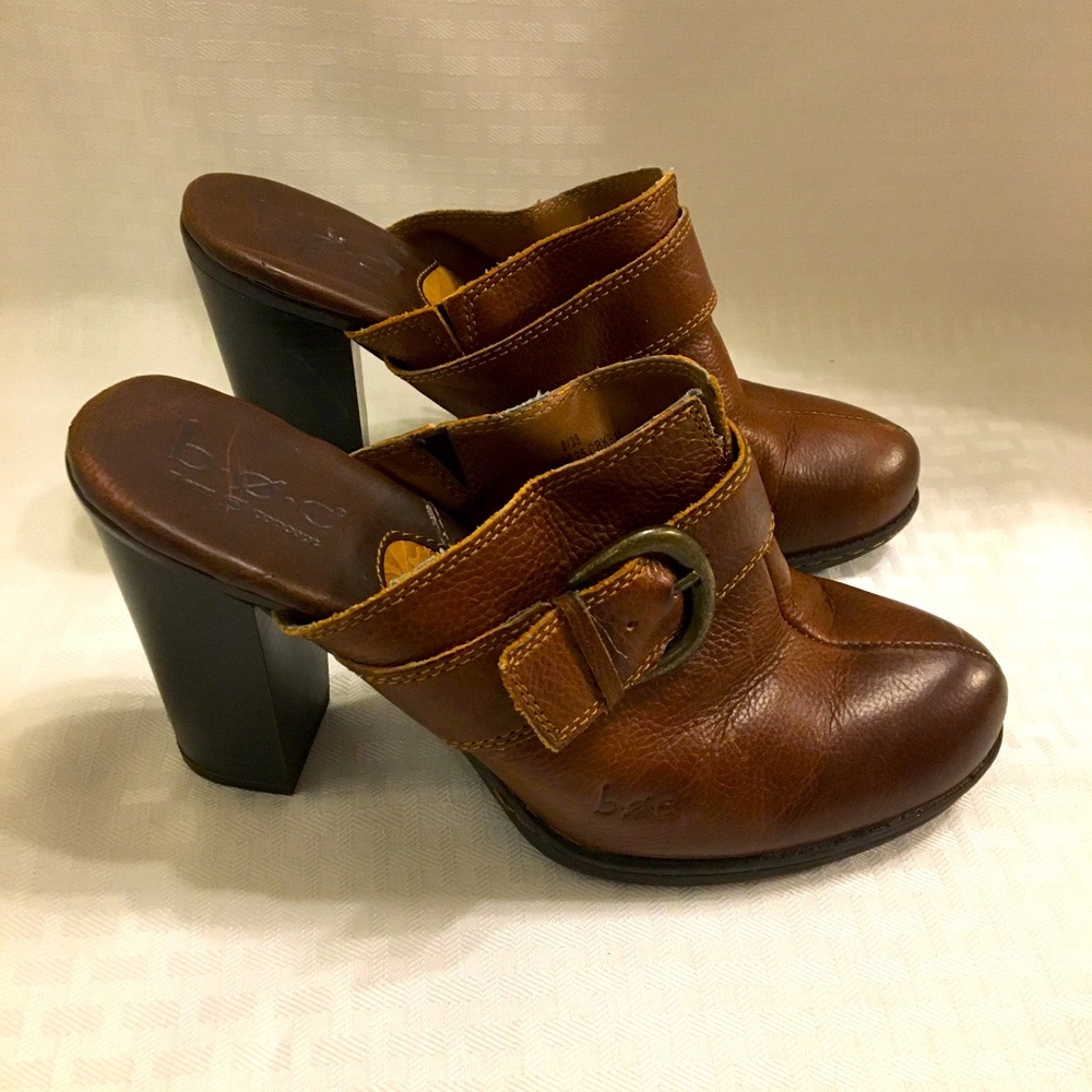 b.o.c. Born Clogs Mules brown with heel